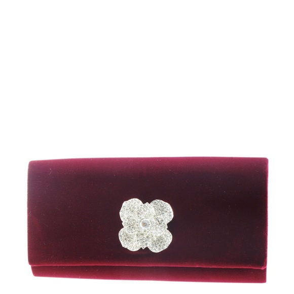 Adrianna Papell Velvet Rhinestone Clutch 167644 - Picture 1 of 8